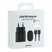 Сетевое зарядное устройство  Quality Samsung 25W + cable Type-C Black