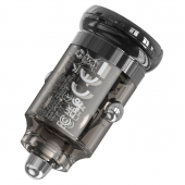 Автомобільний зарядний пристрій 1USB + Type-C Hoco Z53a Vision PD30W+QC3.0 Transparent Black Автомобільний зарядний пристрій 1USB + Type-C Hoco Z53a Vision PD30W+QC3.0 Transparent Black