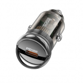 Автомобільний зарядний пристрій 1USB + Type-C Hoco Z53a Vision PD30W+QC3.0 Transparent Black Автомобільний зарядний пристрій 1USB + Type-C Hoco Z53a Vision PD30W+QC3.0 Transparent Black