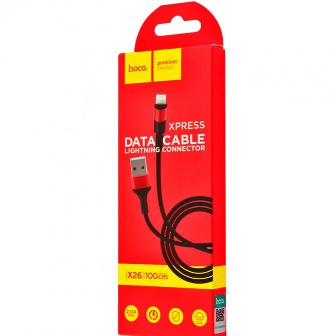Кабель Hoco X26 Xpress Lightning Black/Red 1m-2