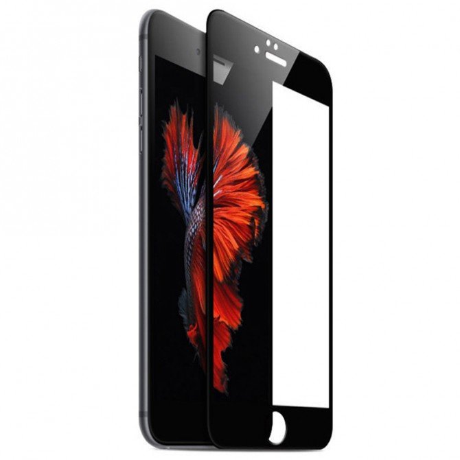 Защитное стекло для APPLE iPhone 6 (0.3 мм, 4D/5D матовое чёрное)-1