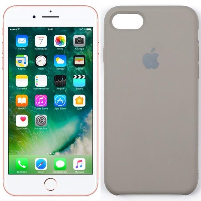 Чехол силиконовый для iPhone 7/8 Пепельно Серый