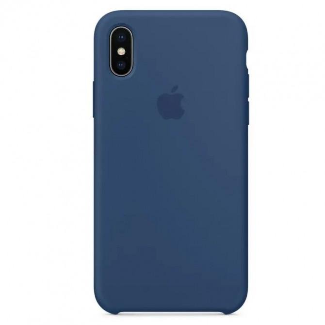Оригинальный силиконовый чехол для iPhone X/Xs Кобальт-2