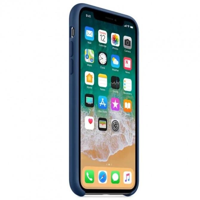 Оригинальный силиконовый чехол для iPhone X/Xs Кобальт-3