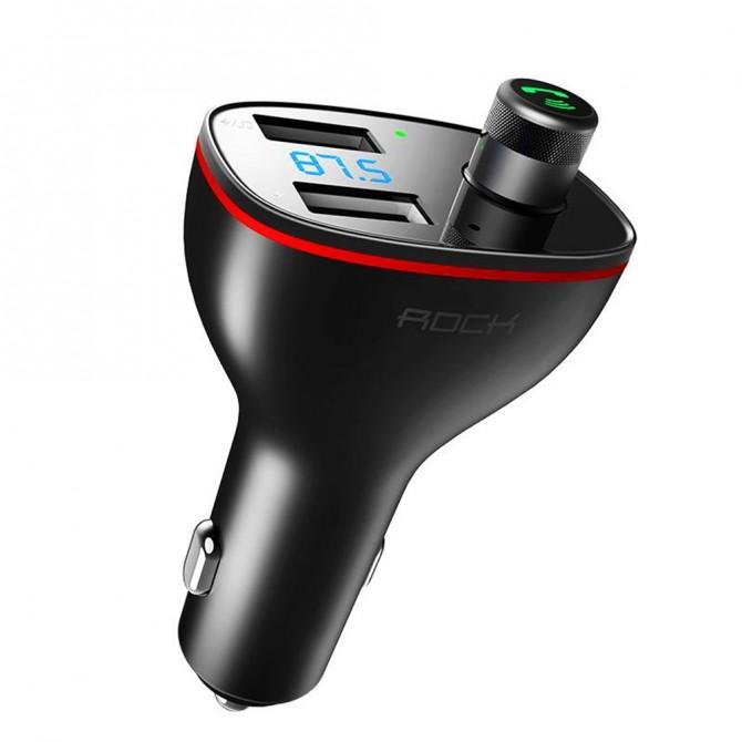 ФМ модулятор Rock Space Bluetooth B300 (with 2 USB) Червоний-1