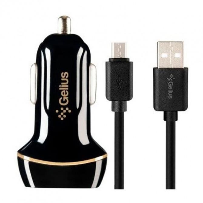 АЗУ Gelius Ultra Voyager GU-CC02 2USB 2.4A + Cable MicroUSB Black-1