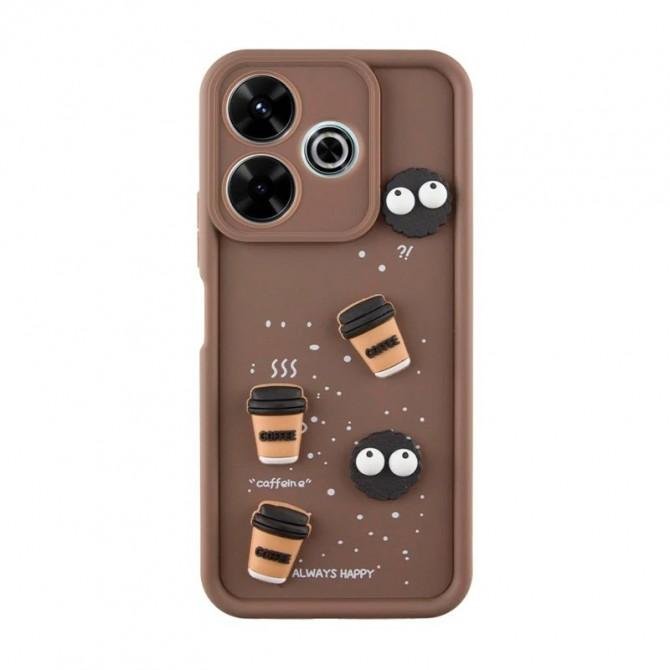 Чехол TPU Toys Case для Xiaomi Redmi 13C/ Poco C65 4G (Brown / Always Happy)