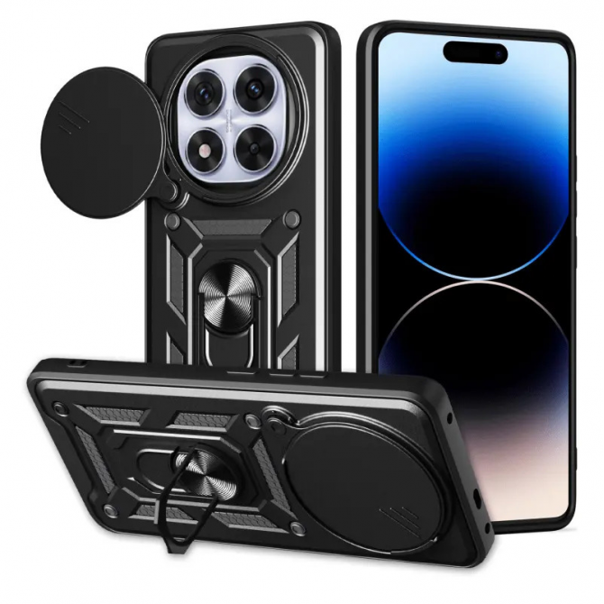 Чехол HONOR Hard Defence Series Xiaomi Redmi Note 14 Pro Plus Black (with Camshield and magnet)