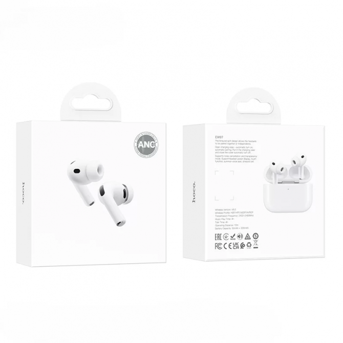 Наушники Stereo Bluetooth Headset Hoco EW97 ANC White-2