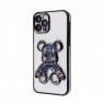 TPU чехол Cute Bear Liquid для iPhone 13 Pro Черный