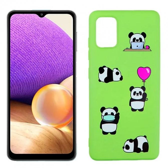 Чехол Funny Animals series для Samsung A525 Galaxy A52 Green Panda