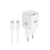 Сетевое зарядное устройство PD Relict JetMini GaN 30W/1 USB-C+ Type-C cable White