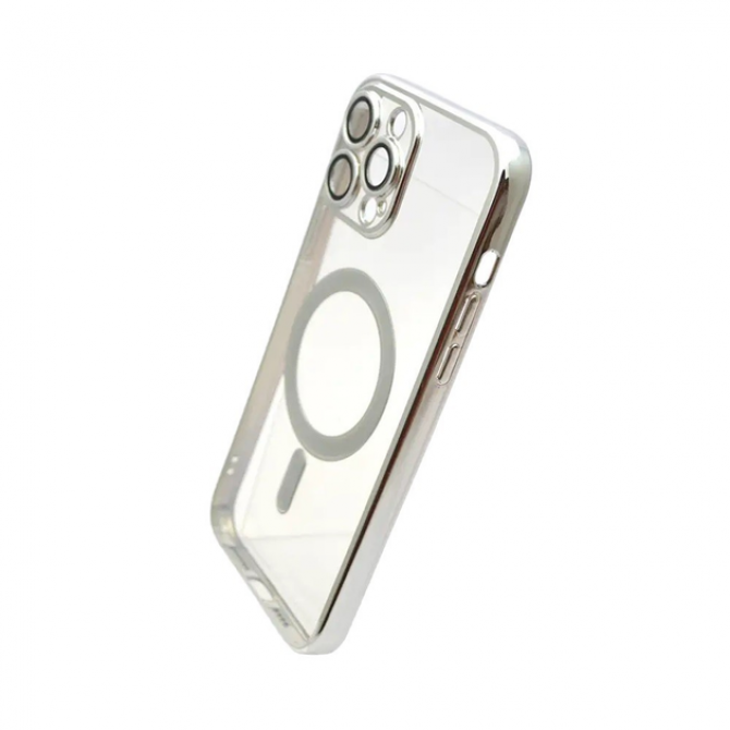 Силіконовий чохол SHINING with MagSafe для iPhone 16 Pro Max Срібний-1