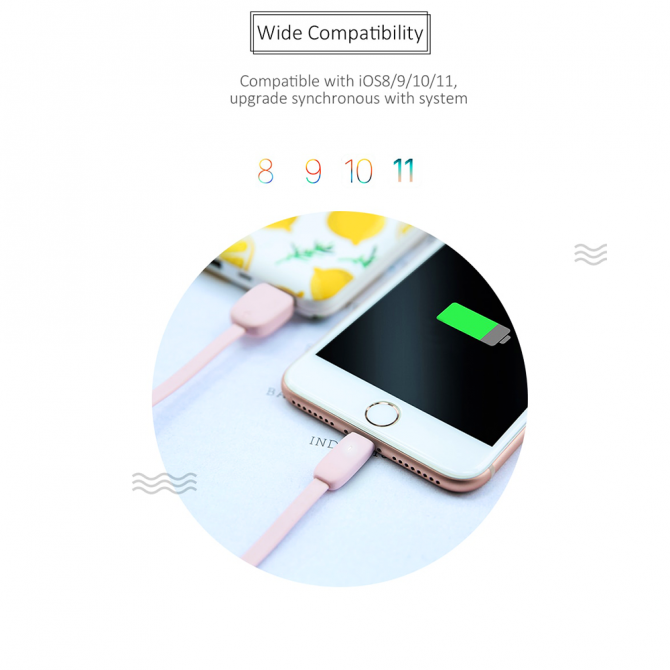 Кабель Usams U6 US-SJ228 Candy Color Lightning Charging & Data Cable 1.2m Чорний (SJ228USB01)-2