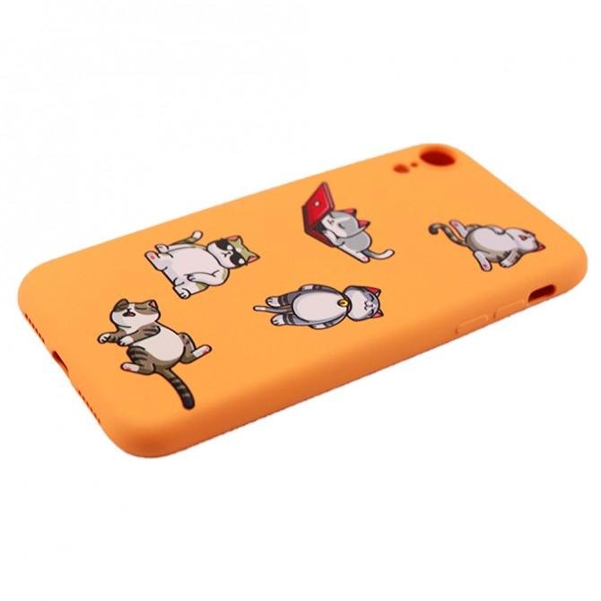 Чохол Funny Animals series для iPhone XR Orange Lazy Cat-4