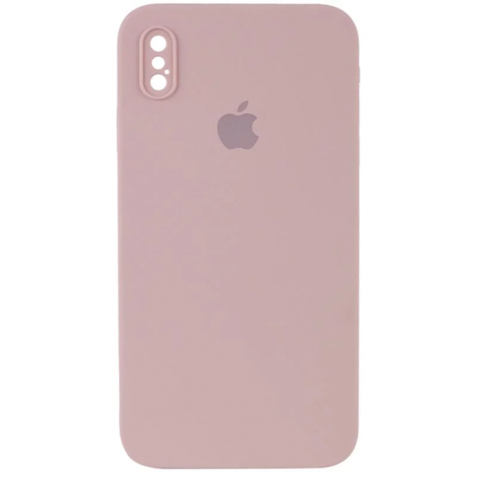 Силиконовый чехол для iPhone Xs Max Бежевый FULL (SQUARE SHAPE)