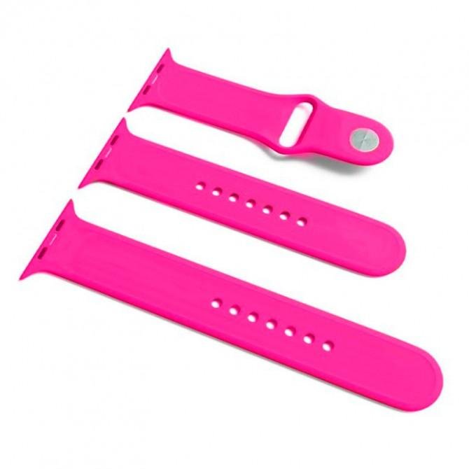 Ремешок для Apple Watch 42/44/45/46/49mm Sport Band 3 pcs (S/M & M/L) Barbie Pink
