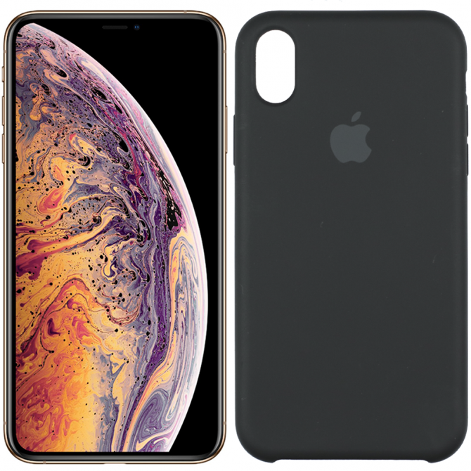 Чехол силиконовый для iPhone X/Xs Чёрный FULL