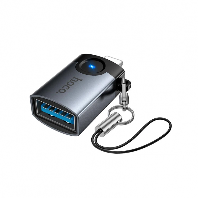 Адаптер Hoco UA46 Lightning male -> USB female Black-1
