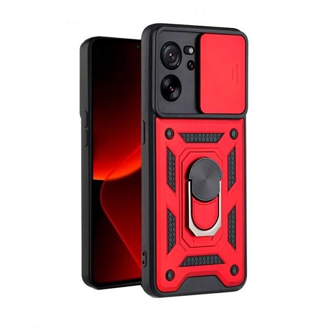 Чехол HONOR Hard Defence Series Xiaomi Redmi 13c/ Poco C65 Red (with Camshield and magnet)