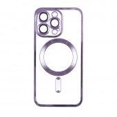Чехол TPU Metallic Full Camera with Magsafe для iPhone 12 Purple