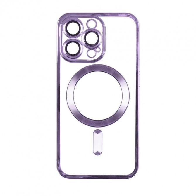 Чехол TPU Metallic Full Camera with Magsafe для iPhone 12 Purple