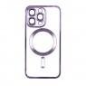 Чехол TPU Metallic Full Camera with Magsafe для iPhone 12 Purple