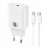 Мережевий зарядний пристрій XO CE41 30W USB-C+Type-c White