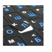 Наклейки на клавіатуру (українська-англійська) Чорна/Синя