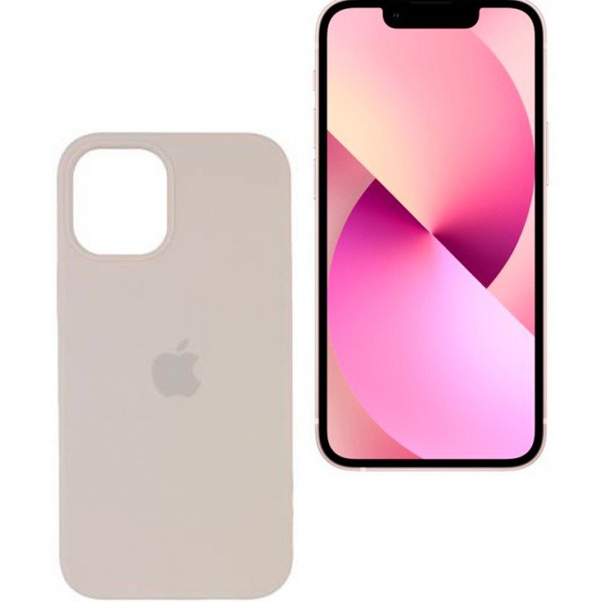Оригінальний силіконовий чохол для iPhone 13 Бежевий FULL-1