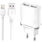 МЗП XO L52 2.1A/2USB + Lightning White МЗП XO L52 2.1A/2USB + Lightning White