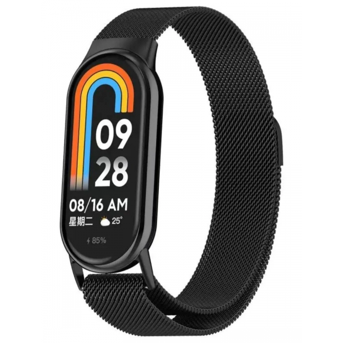 Браслет для Xiaomi Band 9 (Global) milanese design Black