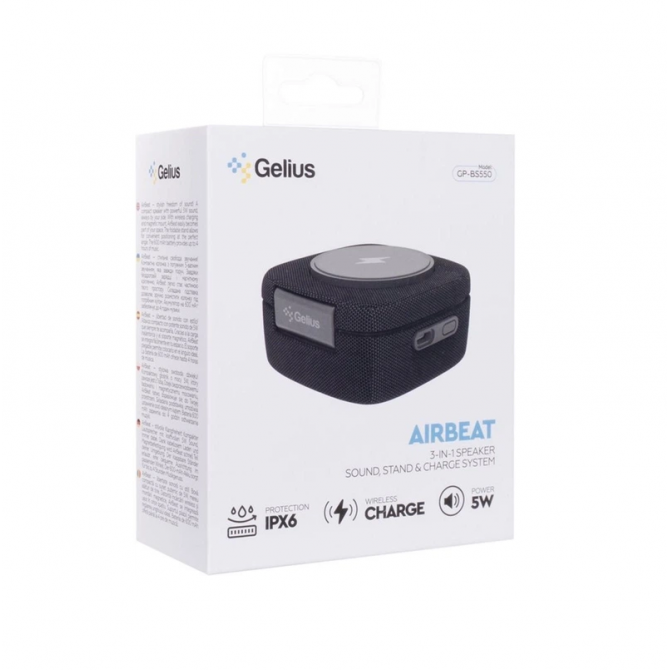 Колонка Bluetooth Speaker Gelius AirBeat with wireless charger GP-BS550 Black-2