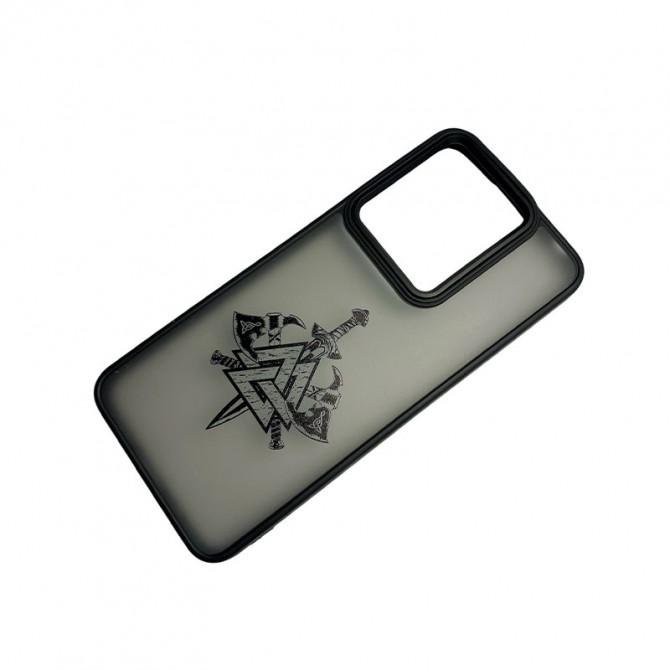 Силиконовая накладка OPrint Cкандинавия black для Xiaomi Redmi 12С Меч / черный-1