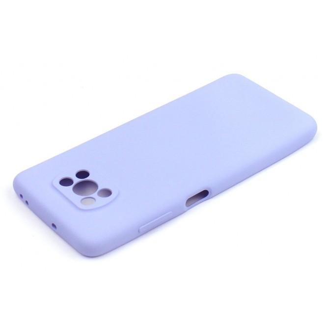 Оригинальный силиконовый чехол для Xiaomi Poco X3 NFC Лиловый FULL-1
