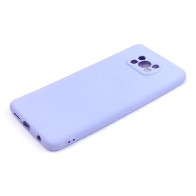 Оригинальный силиконовый чехол для Xiaomi Poco X3 NFC Лиловый FULL-3