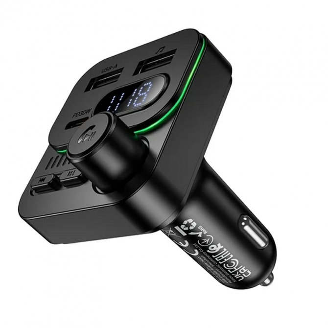 FM модулятор Borofone BC61 Ocean 45W (USB-A + USB-C) Black-2