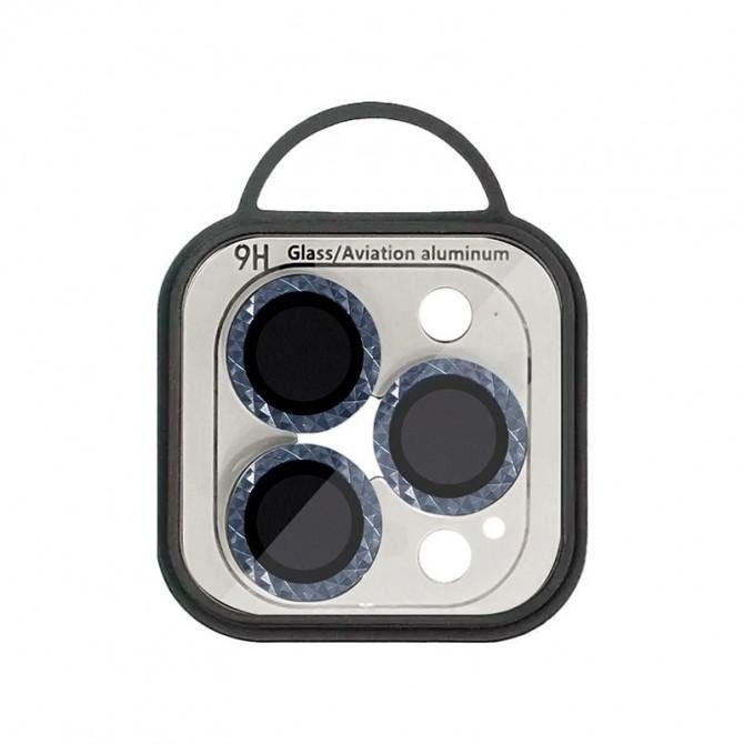 Защитное стекло на камеру Metal Shine (в упак.) для Apple iPhone 13 Pro/ 13 Pro Max Голубой