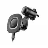 Холдер Hoco HW30 Car Holder + Magnetic Wireless Charger Black Metal Холдер Hoco HW30 Car Holder + Magnetic Wireless Charger Black Metal