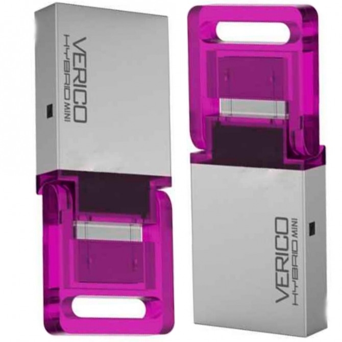 Флеш пам'ять Verico USB 16Gb Hybrid Mini Рожевий