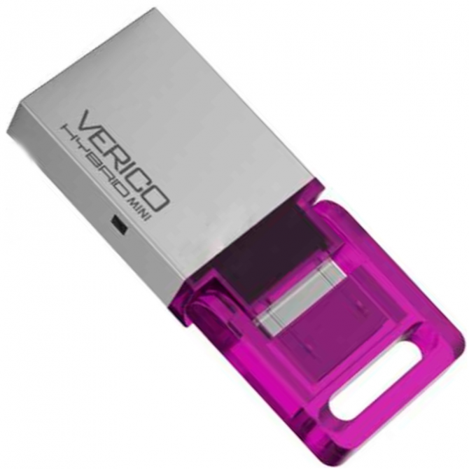 Флеш пам'ять Verico USB 16Gb Hybrid Mini Рожевий-1