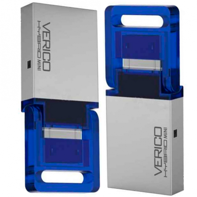 Флеш память Verico USB 8Gb Hybrid Mini Blue