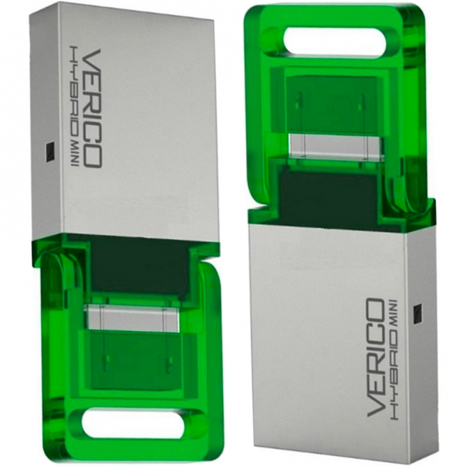Флеш память Verico USB 8Gb Hybrid Mini Green