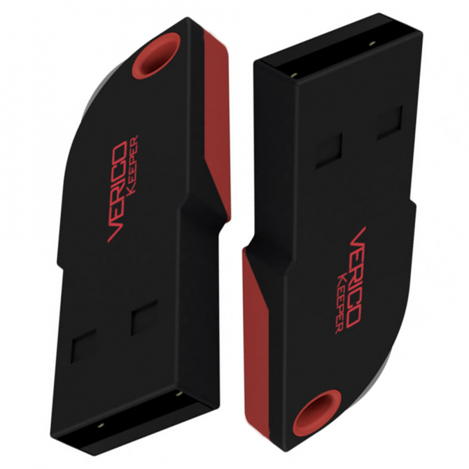 Флеш память Verico USB 8Gb Keeper Чёрный+Красный