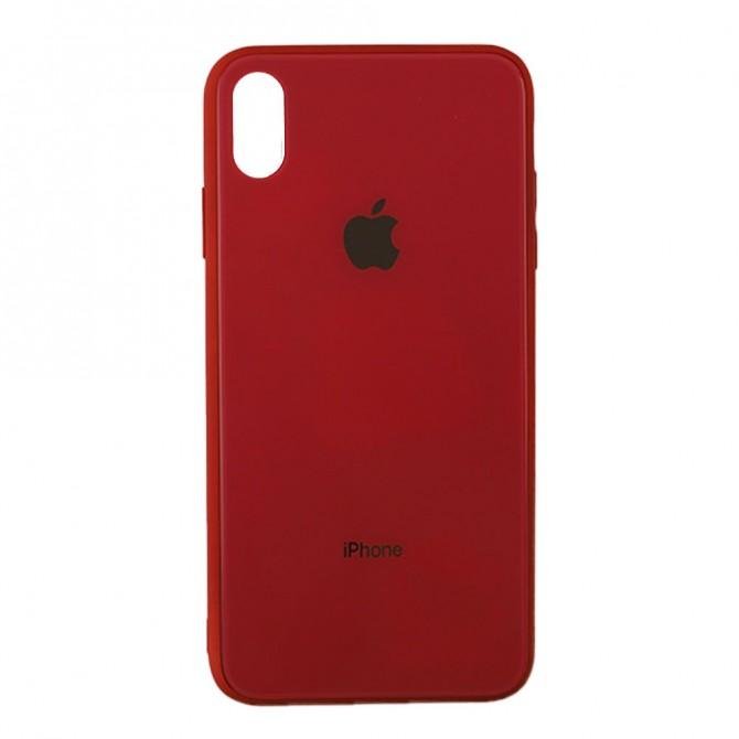 Чехол U-Like Glossy Logo series для iPhone Xs Red orchid-1