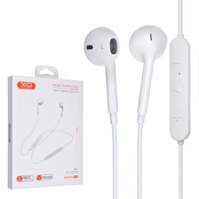 Stereo Bluetooth Headset XO BS18 Sports White-2