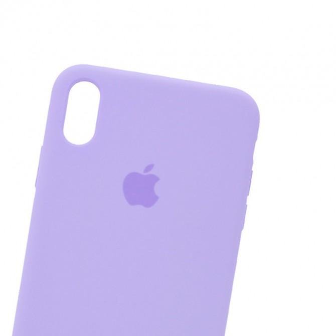 Оригинальный силиконовый чехол для iPhone X/Xs Светло Фиолетовый FULL-1