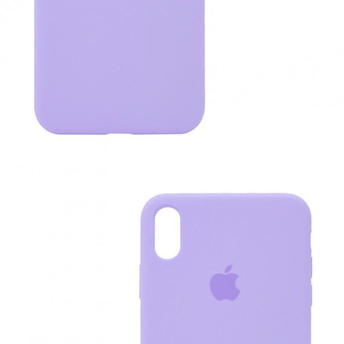 Оригинальный силиконовый чехол для iPhone X/Xs Светло Фиолетовый FULL-2