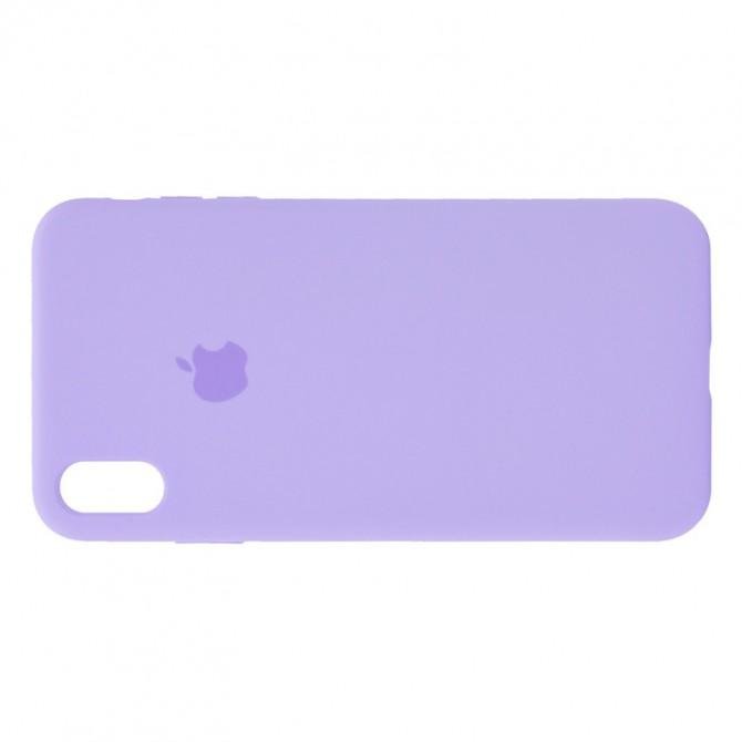 Оригинальный силиконовый чехол для iPhone X/Xs Светло Фиолетовый FULL-3