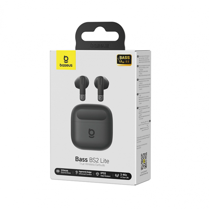 Навушники Bluetooth Headset Baseus BS2 Lite TWS Black-3
